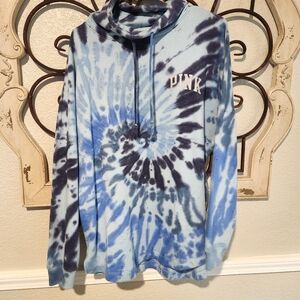Victoria's Secret PINK Sweater Hoodie M Tie-Dye Womens Winter Clothing Blue